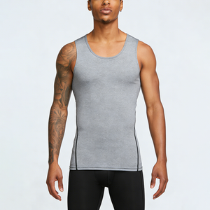 High Quality Summer Custom Oem Blank Training Fitness Gym Wear Men Compression <b>Shirt</b> <b>Sleeveless</b> <b>T</b>-<b>Shirts</b> Men's Tank Tops - Product Image 5