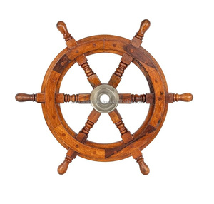 Rueda de barco marrón de madera hecha a mano decorativa antigua de 36 pulgadas para decoración de pared y regalo de decoración de oficina en casa - Product Image 1