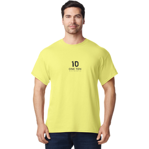 เสื้อยืดผู้ชายผ้าฝ้าย แขนสั้น คอกลม สวมใส่สบาย แฟชั่นเรียบง่าย สีเหลือง - Product Image 2