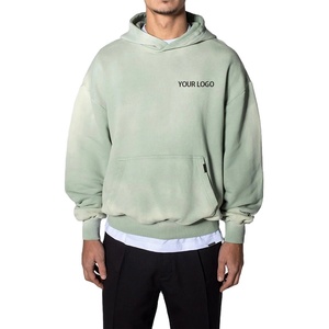 High Quality Cotton Oversize <b>Thick</b> <b>Fleece</b> Drop Shoulder Plain Pullover Fit Sweatshirt Custom Acid Washed Men Hoodie - Product Image 3