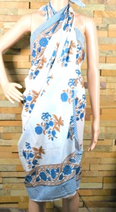 Pareo de algodón tejido a mano con estampado batik, sin tirantes, de una pieza, para playa, hecho a mano en India, para verano. - Product Image 6