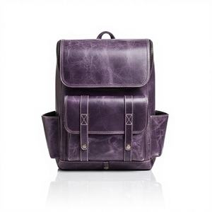 Mochila de Cuero Genuino Unisex Personalizada, Gran Capacidad, Impermeable, con Cierre, para Portátil, con Correa de Amortiguación de Aire, Portátil, para Negocios - Product Image 1