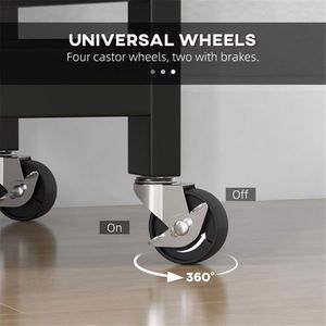 Carrello Portaoggetti Moderno per Cucina, Design Regolabile in Quercia, Acciaio al Carbonio, Plastica e Vetro - Product Image 4