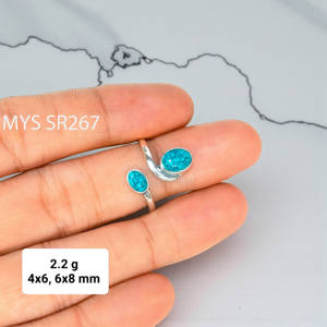 Anillo Ligero Hecho a Mano en Plata de Ley 925 con Turquesa Natural, Precio al por Mayor - Product Image 1