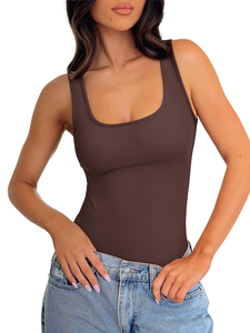 บอดี้สูทผู้หญิง ทรงรัดรูป กระชับสัดส่วน คอวี แขนกุด ช่วยเก็บหน้าท้อง เสื้อทรงเข้ารูป ใส่เที่ยวได้ ชุดฤดูร้อน 2026 - Product Image 6