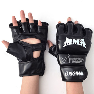 Gants d'entraînement de boxe MMA en cuir PU de haute qualité personnalisés, demi-doigts, gants UFC MMA - Product Image 6