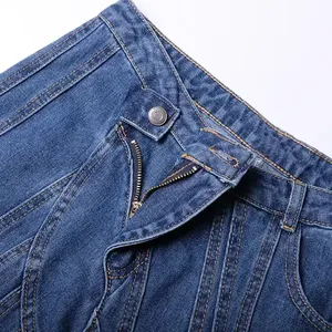 Oem Odm Wholesale Rate High Quality Casual Soft Cargo Wide Leg Pants And Trousers <b>Waist</b> Printed <b>Jeans</b> Solid Color Denim Pants - Product Image 6