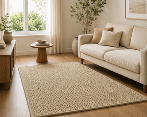 Hot Selling Chunky Wool Sumak Area Rug Handmade New Zealand Wool Beige Carpet Soft Braided Rug for Living Room Bedroom Home Deco - Product Image 1