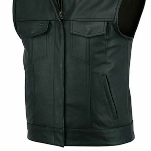 Gilet en cuir pour motards personnalisé avec broderie, veste sans manches pour la moto, cuir véritable, vente en gros OEM, usine - Product Image 4