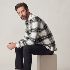 OEM Men's <b>Flannel</b> Shirt <b>Jackets</b> Men Turn Down Collar Button Down Chest Pocket Plaid <b>Jacket</b> Men Winter Style Acid Wash Shirt Mens - Product Image 3