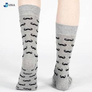 Fabricant de chaussettes personnalisées pour garçons d'honneur, chaussettes habillées en coton ODM avec motif moustache, marque privée - Product Image 2
