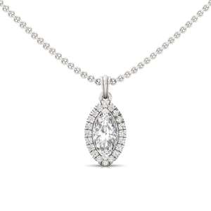 Pendentif en Moissanite taille Marquise, plaqué or massif, serti halo, collier de luxe pour femme, breloque solitaire en forme de goutte d'eau - Product Image 2