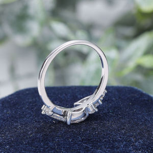 AMBER JEWELS Hip Hop Modern Leaf Design Geometric Lab Grown Diamond 14K Solid <b>Gold</b> Prong <b>Set</b> Cocktail <b>Ring</b> IGI Certified Unisex - Product Image 4