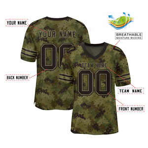 Custom Maroon Gold American Football Jersey V-Neck Short Sleeve Mesh Breathable 100% Polyester Sublimated Print Front Team <b>Name</b> - Product Image 5