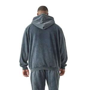 Custom 100% Cotton Fleece Vintage Drop Shoulder <b>Oversize</b> Pullover <b>Hoodie</b> Acid Wash Design <b>Long</b> Length Men's Hoodies Sweatshirts - Product Image 2