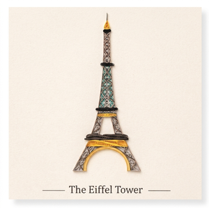 Carte en quilling Tour Eiffel à Paris, carte en quilling faite à la main, cartes de vœux avec enveloppe, art du papier, cadeau de France - Product Image 1