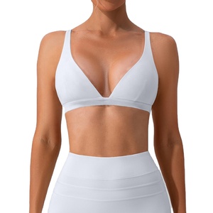 Sujetador Deportivo con Cuello en V para Mujer, Suave, Moldeador, de Secado Rápido, con Soporte y Protección Contra Impactos, Transpirable, para Yoga y Deportes, Talla XL para Adultos - Product Image 5