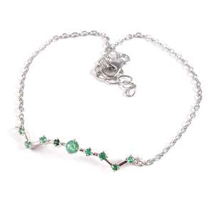 Natural Round Emerald Sterling <b>Silver</b> Vintage Charm <b>Bracelet</b> for Women IGI Certified Luxury Fine Jewelry Christmas Gift - Product Image 6