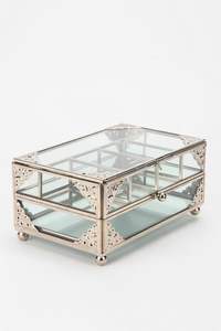 Caja de Joyería Moderna de Lujo en Cristal Transparente con Marco de Metal Dorado, Caja de Almacenamiento Minimalista para Objetos Pequeños, Personalizable, de Alta Calidad - Product Image 3