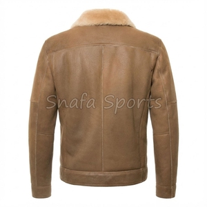 Super Quality Top Rated Men's <b>Shearling</b> Leather Winter <b>Jacket</b> Plus Size Biker Faux Fur <b>Bomber</b> <b>Jacket</b> Wholesale OEM Custom - Product Image 2