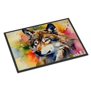 Wolf Felpudo Antideslizante Lavable Low Pile Alfombra de entrada para interiores/exteriores 24H X 36W Alfombrilla para puerta delantera de Wolves - Product Image 1