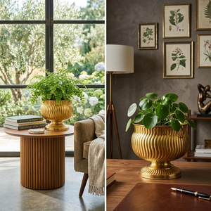 Pot de fleurs en métal finition or de luxe, élégant et décoratif, support de plantes métallique moderne, style chic pour l'intérieur et l'extérieur du jardin - Product Image 5