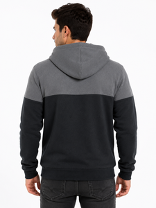 Sweat-shirt d'hiver pour homme Livster, grande taille, décontracté, à blocs de couleur, entièrement zippé, en molleton de coton doublé Sherpa, avec capuche à cordon de serrage, manches longues - Product Image 3