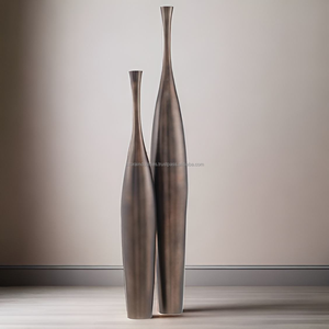 Florero de piso de flores de aluminio inoxidable más vendido, escultura de aluminio moderna para el hogar, sala de estar de boda por Azora Industries - Product Image 2