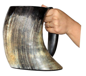 Handcrafted American Style Horn Mugs Viking Natural Drinking Horn Mugs <b>Gifts</b> for Parties for <b>Game</b> <b>of</b> <b>Thrones</b> Fans Agate - Product Image 3