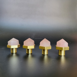 Natural Crystal <b>Handle</b> Door <b>Knob</b> with Modern Design Durable & Easy Installation for Brass Kitchen Dresser Cabinet Wardrobe Bulk - Product Image 1