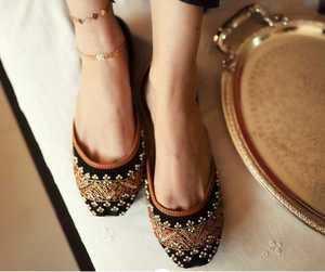 Casual Women Khussa Ethnic Pumps Handmade Pakistani Embroidered Traditional Flats Comfortable Fashion Footwear OEM ODM - Product Image 2