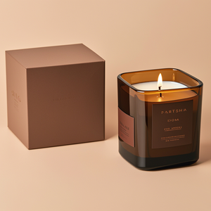 Custom Private <b>Label</b> Unique Amber Glass Candle <b>Jars</b> 4oz/8oz/10oz Lid Box-Non-Toxic Organic Eco-Friendly Burns 60 Diwali Handmade - Product Image 1
