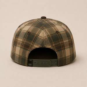 Wholesale Custom Logo Embroidered Plaid Snapback Hat <b>Vintage</b> Flannel Wool Blend 6 Panel Flat Brim <b>Cap</b> High Quality - Product Image 2