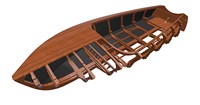 Bateau de plaisance sportif italien Riva Scoiattolo 14 pieds, artisanat ancien et moderne, construit sur mesure, en fibre de verre/bois, moteur hors-bord.