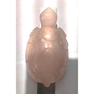 Figura Decorativa de Feng Shui Hecha a Mano con Ágata Aashim, Cuarzo Rosa y Tortuga de Piedra Preciosa, Tacto Real, Decoración para el Hogar, Espiritual, India - Product Image 3