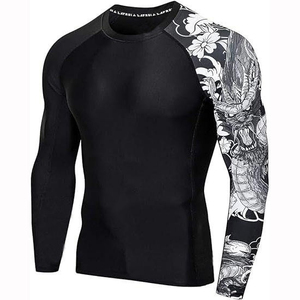 Custom Made High Quality <b>Men</b> MMA Rash Guards Full Sleeves <b>Compression</b> <b>Shirts</b> Eco-Friendly Anti-Bacterial Breathable Fighting - Product Image 1