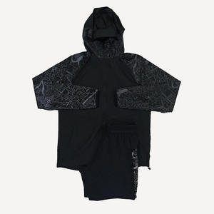 Custom <b>Black</b> Reflective Nylon Two-Piece Set for Men Lightweight Summer <b>Windbreaker</b> Zipper Hoodie Jacket High Street Printed - Product Image 1