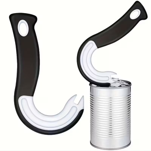 Abrelatas portátiles en forma de J de fácil agarre, abrelatas antideslizantes, herramientas <span class=keywords><strong>para</strong></span> abrir tapas, abrelatas con anillo, accesorios de cocina - Product Image 1