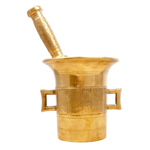 High Quality Brass Mortar And Pestle With Polish Finished For Manual <b>Coffee</b> And Spices <b>Grinder</b> Kitchenware Metal Imam Dasta - Product Image 2