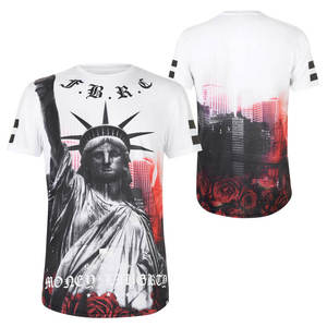 Camiseta Sublimada Transpirable Personalizada, Lisa o con Estampado Mixto, Corte Holgado para Marcas de Moda Urbana Estadounidenses - Product Image 1