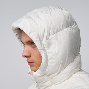 High Quality White Custom Puffer Jacket Removable Hood <b>Bubble</b> <b>Coat</b> Mens Winter Best Selling Light Color Puffer Jackets - Product Image 4