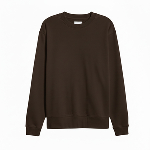 Sweat-shirt unisexe à col rond et manches longues en tricot, couleur unie, coupe décontractée, pour l'automne, respirant et durable - Product Image 1