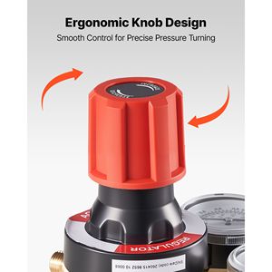 ตัวปรับแรงดันอะเซทิลีน 0-500 PSI เกจวัดแก๊สเชื่อม CGA 510 ช่องต่อเข้า 9/16-18 LH ช่องต่อออก เหล็ก - Product Image 5