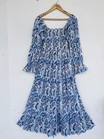 Femmes filles imprimé pur coton Maxi robe indien bloc imprimé décontracté été soirée à la mode en gros longue Midi en vrac