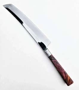 Couteau à découper de style japonais en acier inoxydable artisanal avec manche en bois stabilisé - Product Image 5