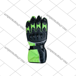 Gants de moto d'aventure en cuir pour homme, compatibles écran tactile, à doigts entiers, avec fermeture auto-agrippante et poignées, collection Hiver 2026 - Product Image 2