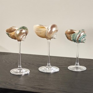 Verre à vin élégant en forme de coquillage, une addition à toute collection de verrerie, inspiré par la beauté naturelle de l'océan. - Product Image 1