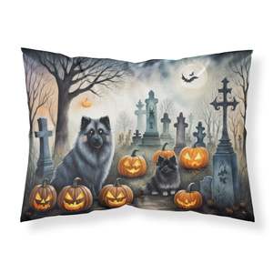 Keeshond ปลอกหมอนตกแต่งลายฮาโลวีนแบบมาตรฐานน่ากลัวน้ำหนักเบาและนุ่มมากดูแลง่ายปลอกหมอนอิง - Product Image 1