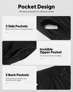 Pantalones Cortos Deportivos para Hombre, Negros, de Secado Rápido, con Logotipo Frontal en Tela de Lona, de Alta Calidad, Duraderos y Resistentes - Product Image 3