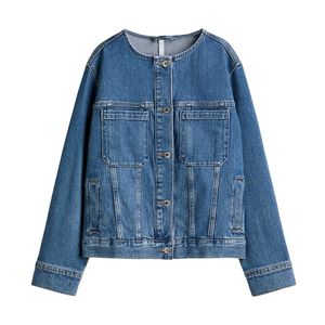 Veste en jean pour femme style vintage, manteau décontracté boutonné, vêtement d'extérieur à manches longues, mode, vente en gros - Product Image 3